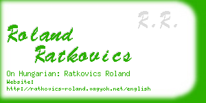 roland ratkovics business card